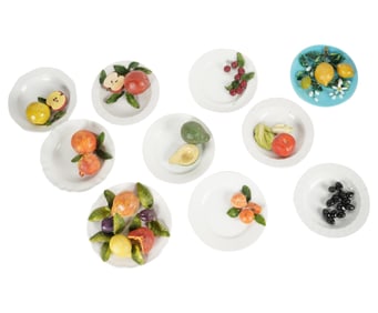 Christine Viennet for Bud Johnson Design: Nine Trompe L'oeil Porcelain Plates