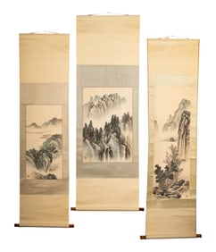 Three Landscape Scroll Paintings