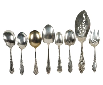 An Assembled Group of American Sterling Flatware Serving Pieces