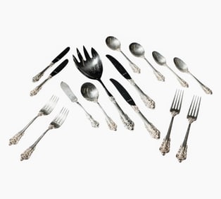 A Wallace Grande Baroque Sterling Flatware Service for 14