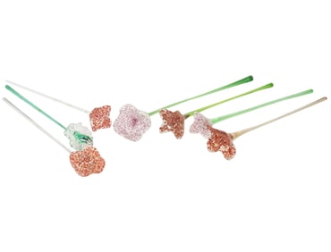 A Group of Seven Glass Flowers