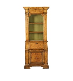 An Italian Burl Wood Secretary Bookcase