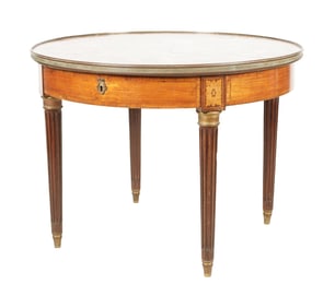 A Louis XVI-Style Marble-Top Bouillotte Table