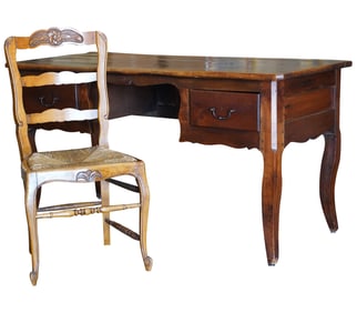 A French Provincial-Style Desk and A Chair