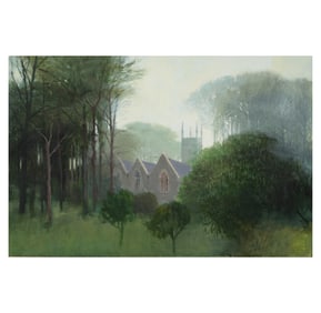 John Miller, British, 1931 - 2002, Church in Landscape