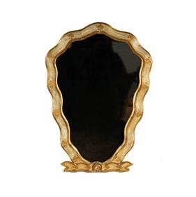 An Italian Gilt and Painted Wood Mirror