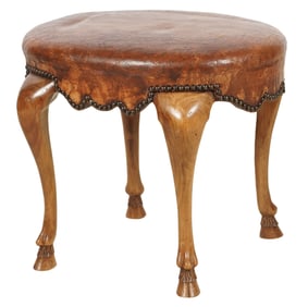 A French Carved Fruitwood Stool