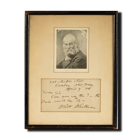 A Walt Whitman Signed Letter