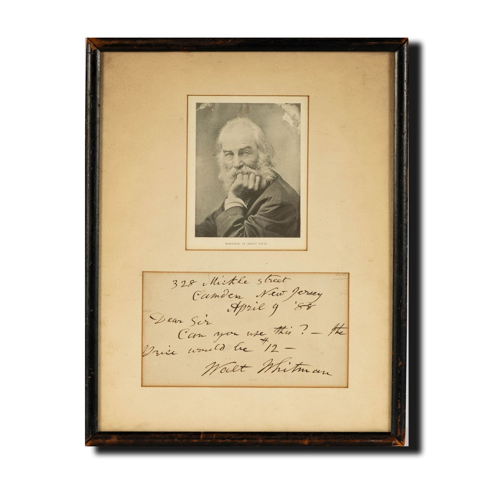 A Walt Whitman Signed Letter (1 of 4)