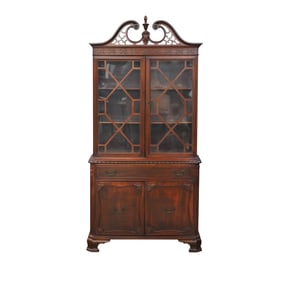 A Chippendale-Style Mahogany China Cabinet