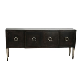 A Modernist Goatskin Parchment-Veneered Credenza