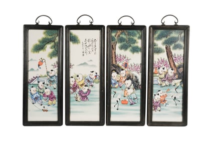 A Set of Four Chinese Painted Porcelain Plaques
