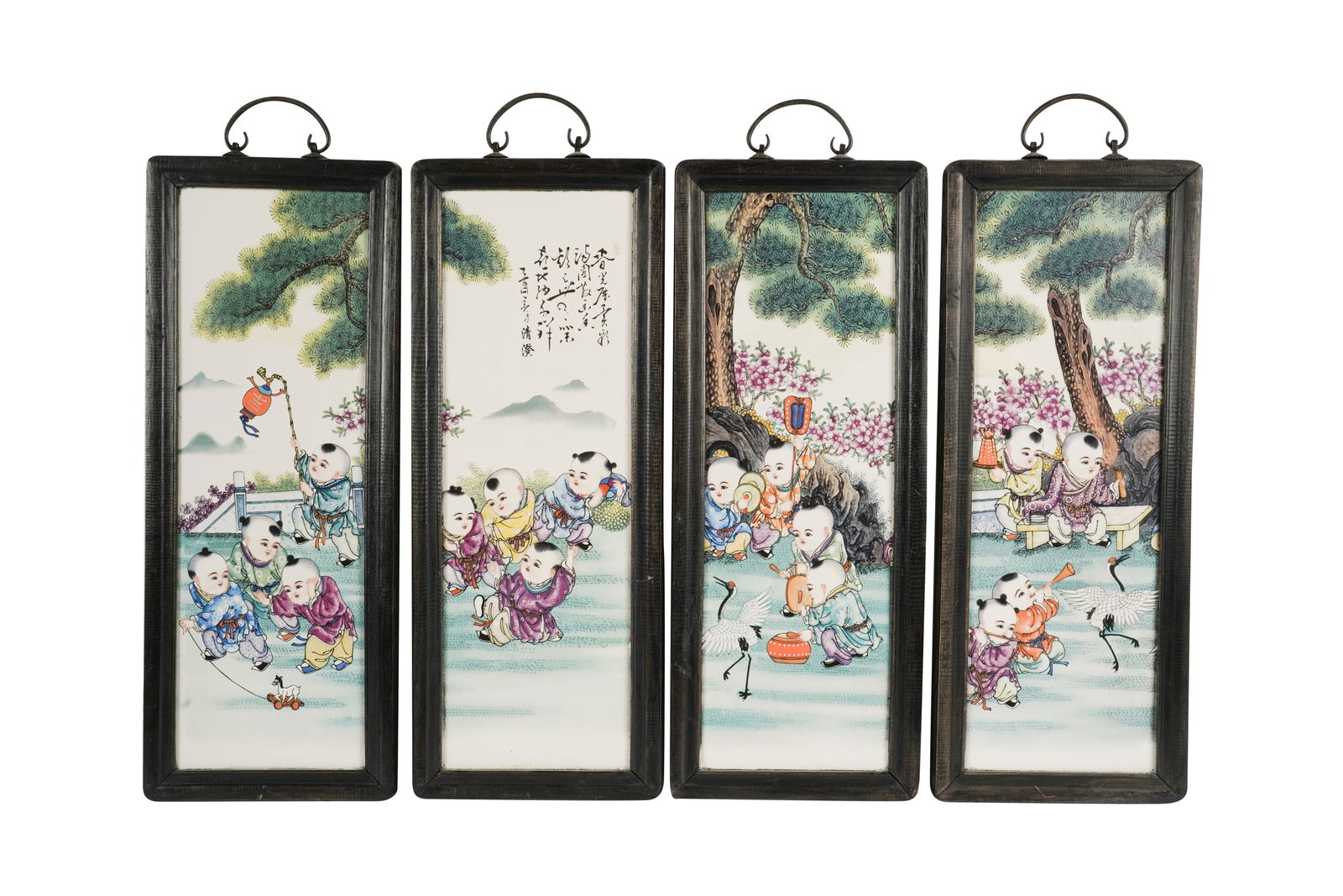 A Set of Four Chinese Painted Porcelain Plaques (1 of 6)