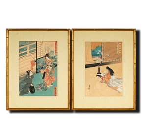 Two Japanese Color Woodblock Prints