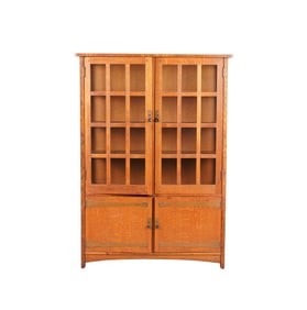 An L and JG Stickley Oak China Cabinet