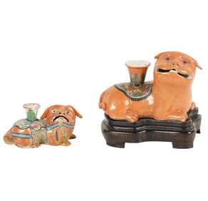 Two Chinese Export Porcelain Joss Sticks