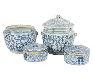A Group of Chinese Blue and White Porcelain