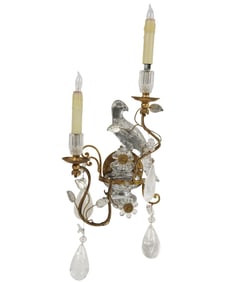 A Gilt Metal and Crystal Sconce in The Style of Maison Bagues