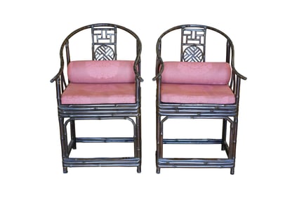 A Pair of Chinese Bamboo Armchairs