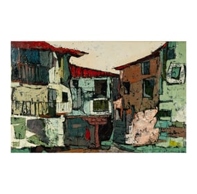 Luis Moret, Spanish B. 1929, Town Scene