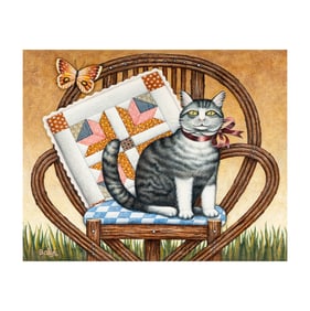 A Folk Art Painting of a Cat