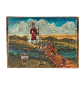 A Naive Painting on Wood Panel