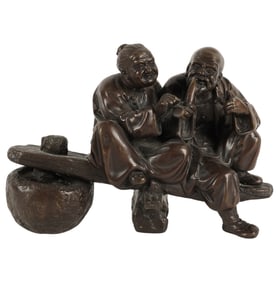 A Chinese Bronze Figural Group