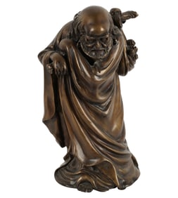 A Chinese Bronze Figure of an Elder