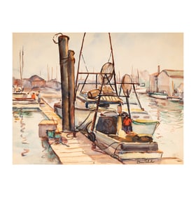 Donna Norine Schuster, California, Massachusetts, Wisconsin 1883-1953, Along The Harbor Dock