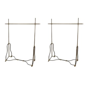 A Pair of Brass Rolling Clothing Racks Custom Designed for Paul Smith