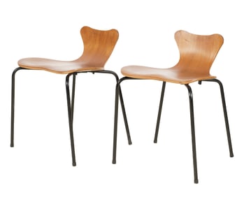 A Pair of Arne Jacobsen-Style Stools