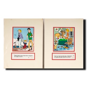 Two Signed Dennis The Menace Cartoon Cells