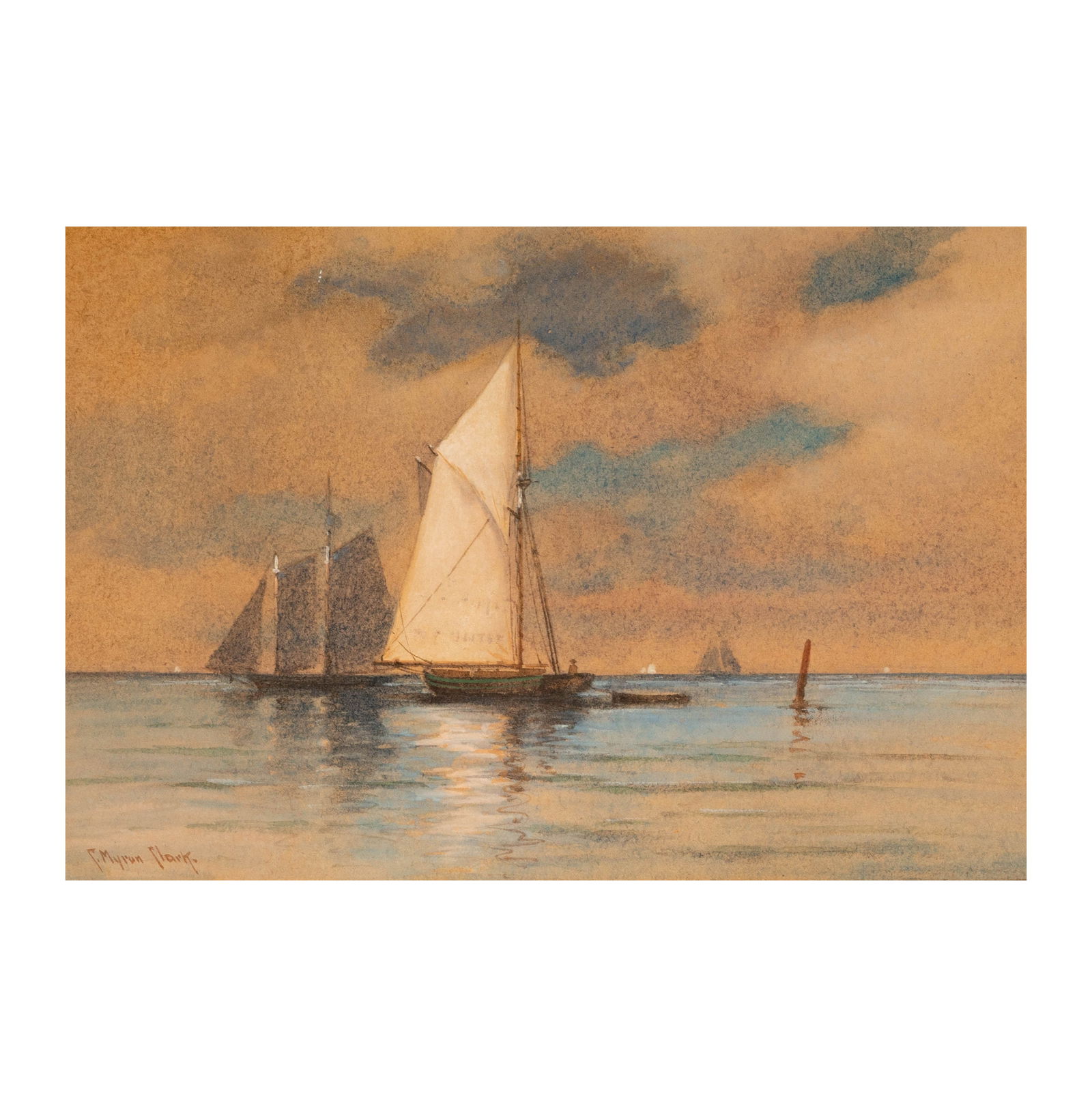 Charles Myron Clark, American 1858-1925, Sailboat (1 of 8)