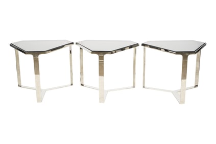Three Angelo Donghia Triangular End Tables