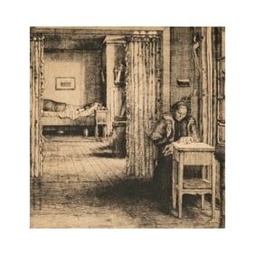 Leopold Kalckreuth, German 1855-1928, Woman in an Interior