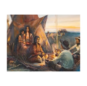 Bernard Weiss, American 20th century, Indian Trading