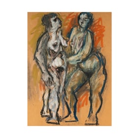 Hans Gustav Burkhardt, Los Angeles, CA 1904-1994, Untitled (Two Nudes)
