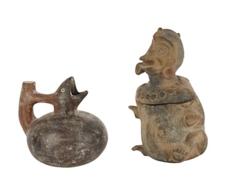 Two Pre Columbian-Style Pottery Figures