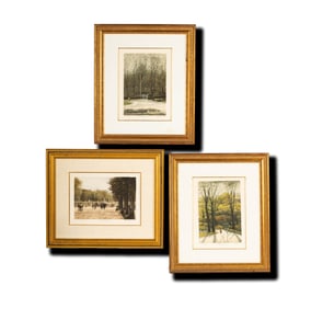 Harold Altman, American 1924-2003, Three Works (Park Scenes)
