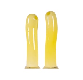 A Pair of Modernist Yellow Glass Table Lamps