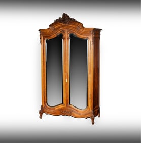 A Louis XV-Style Mirrored Armoire