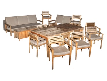 A Teak Smith Patio Furniture Set