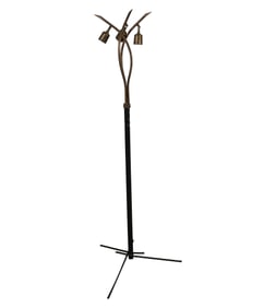 A Brazilian Modern Brass and Metal Floor Lamp