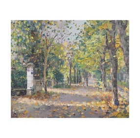 Pierre Bittar, B. 1934, Figures Strolling in a Park