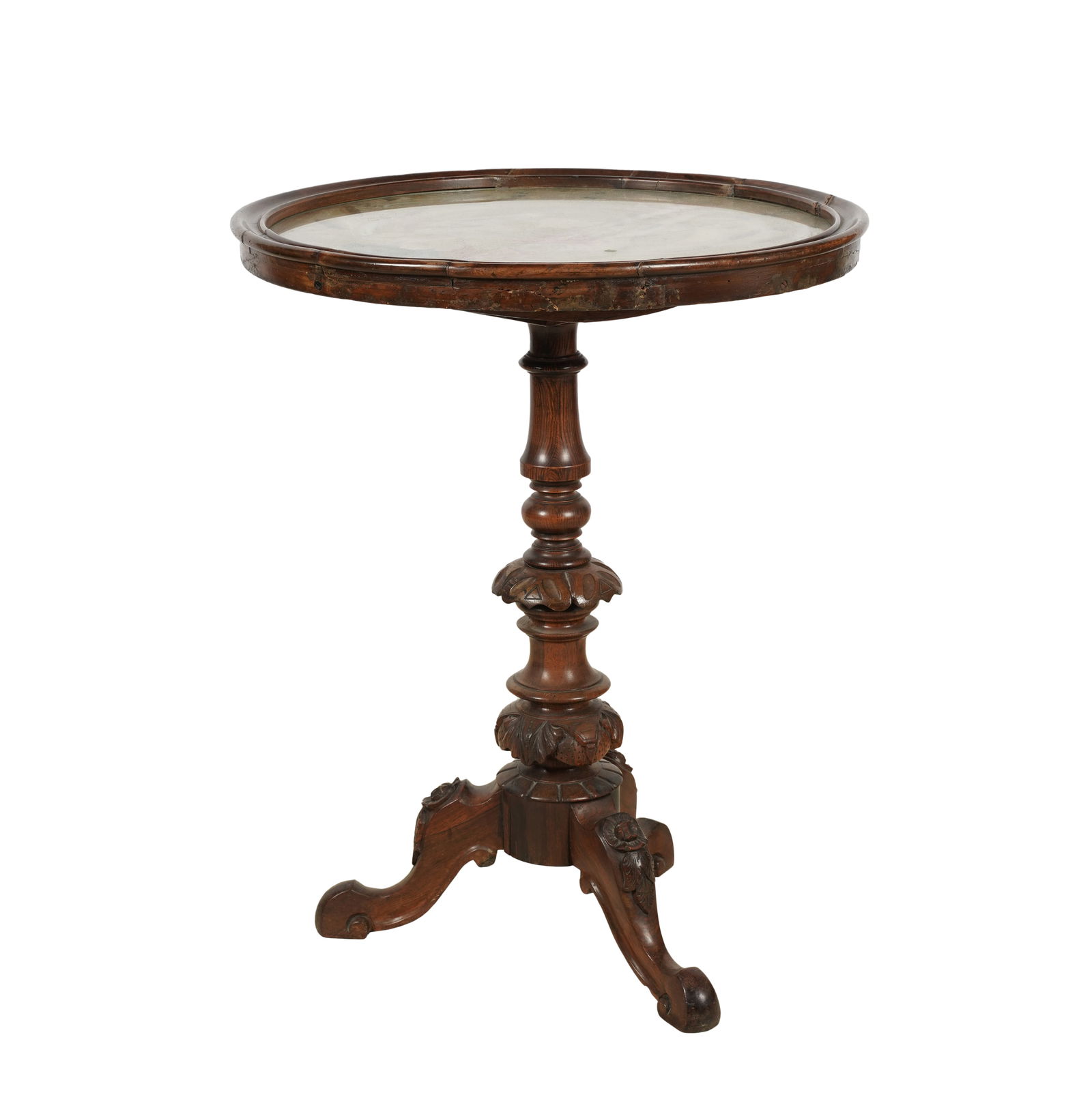 A Carved Tripod Table with Needlepoint Top (1 of 11)