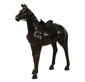 A Leather-Clad Figure of a Horse