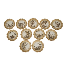 A Set of 11 Doulton Burslem Hand-Painted Plates