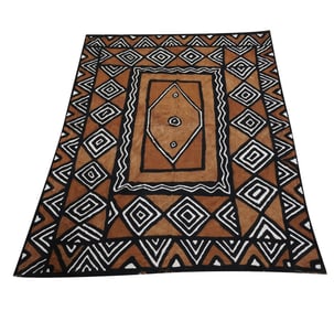 An African Mud Cloth Rug 6'9" x 5'