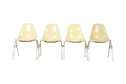 Eames for Herman Miller: Four Fiberglass Series Side Chairs