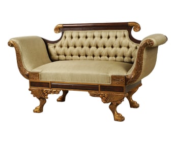 An Empire-Style Mahogany Settee